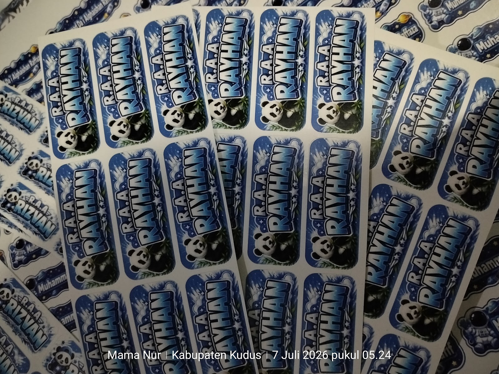 Label custom berbagai ukuran